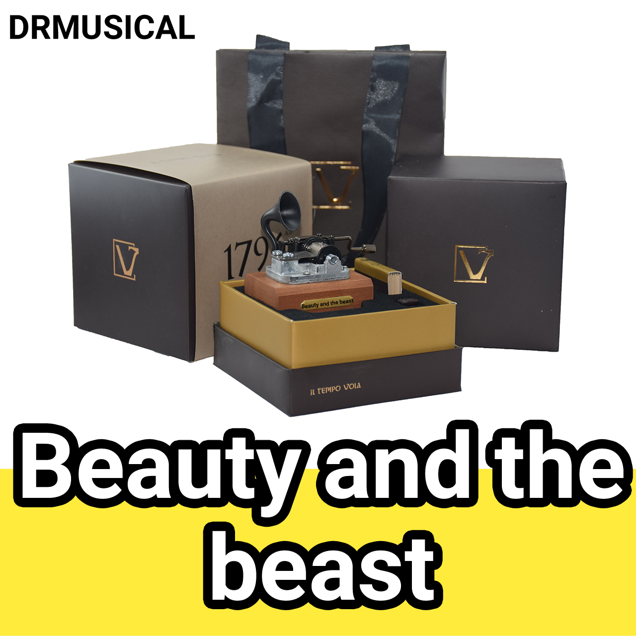 موزیک باکس هندلی Beauty and the beastبرند ایل تمپو ولا گرامافونی