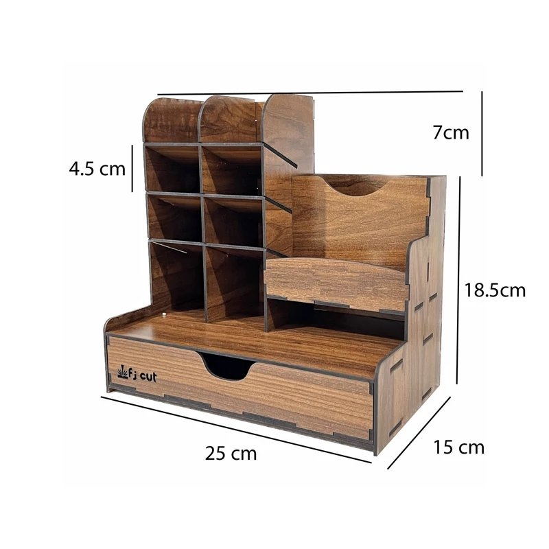 استند لوازم ارایشی چوبی کشویی دارای مقسم کج - خرید بی واسطه از تولید کننده