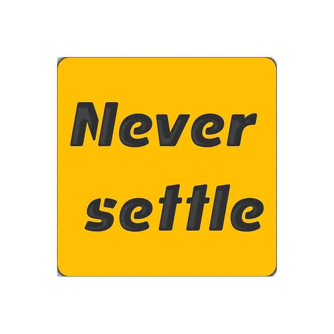 دیوارکوب چوبی طرح انگیزشی با نوشته never settle-خرید بی واسطه از تولیدی