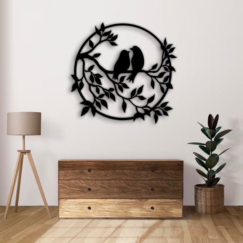 دیوارکوب چوبی طرح درخت و پرنده - خرید بی واسطه از تولید کننده