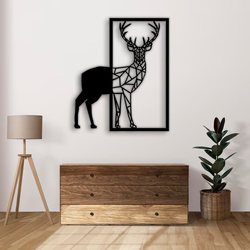 دیوارکوب چوبی طرح گوزن شاخدار - خرید بی واسطه از کارخانه