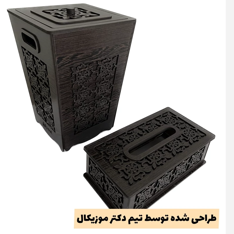 ست سطل و جای دستمال کاغذی چوبی - خرید بی واسطه از تولیدی