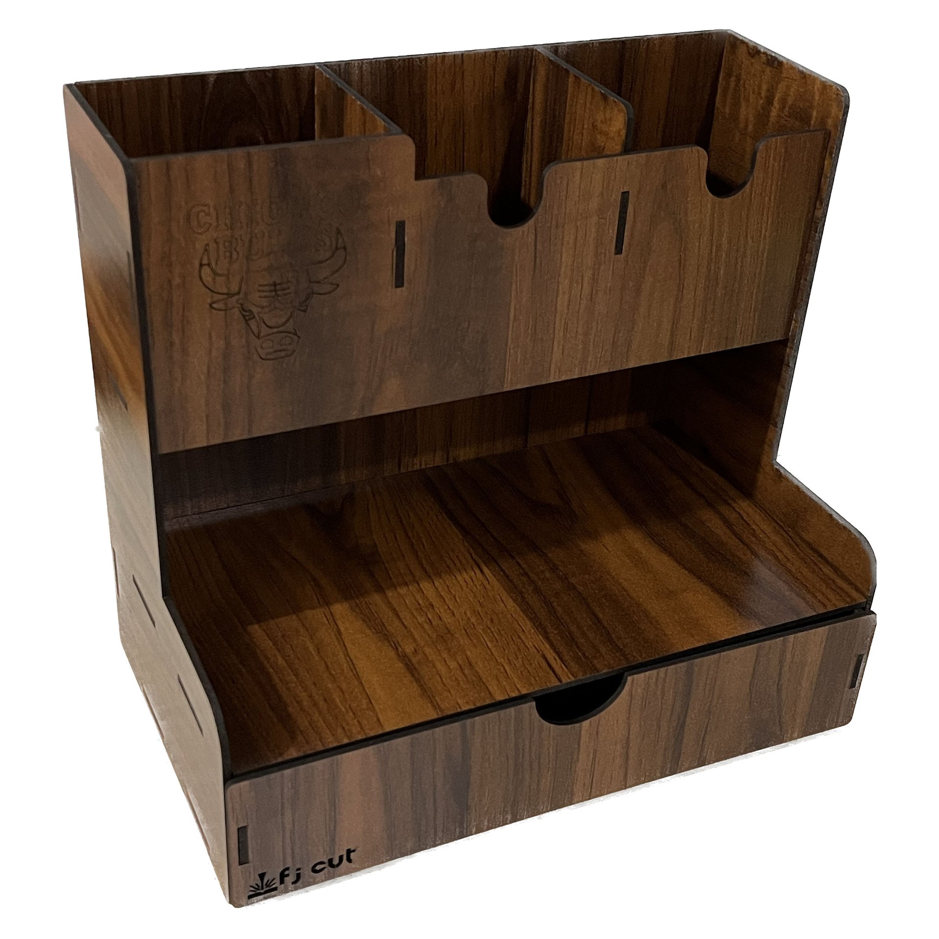 جامدادی دانش آموزی چوبی رومیزی طرح چیکاگو بولز مدل کشویی-خرید مستقیم بی واسطه از کارخانه