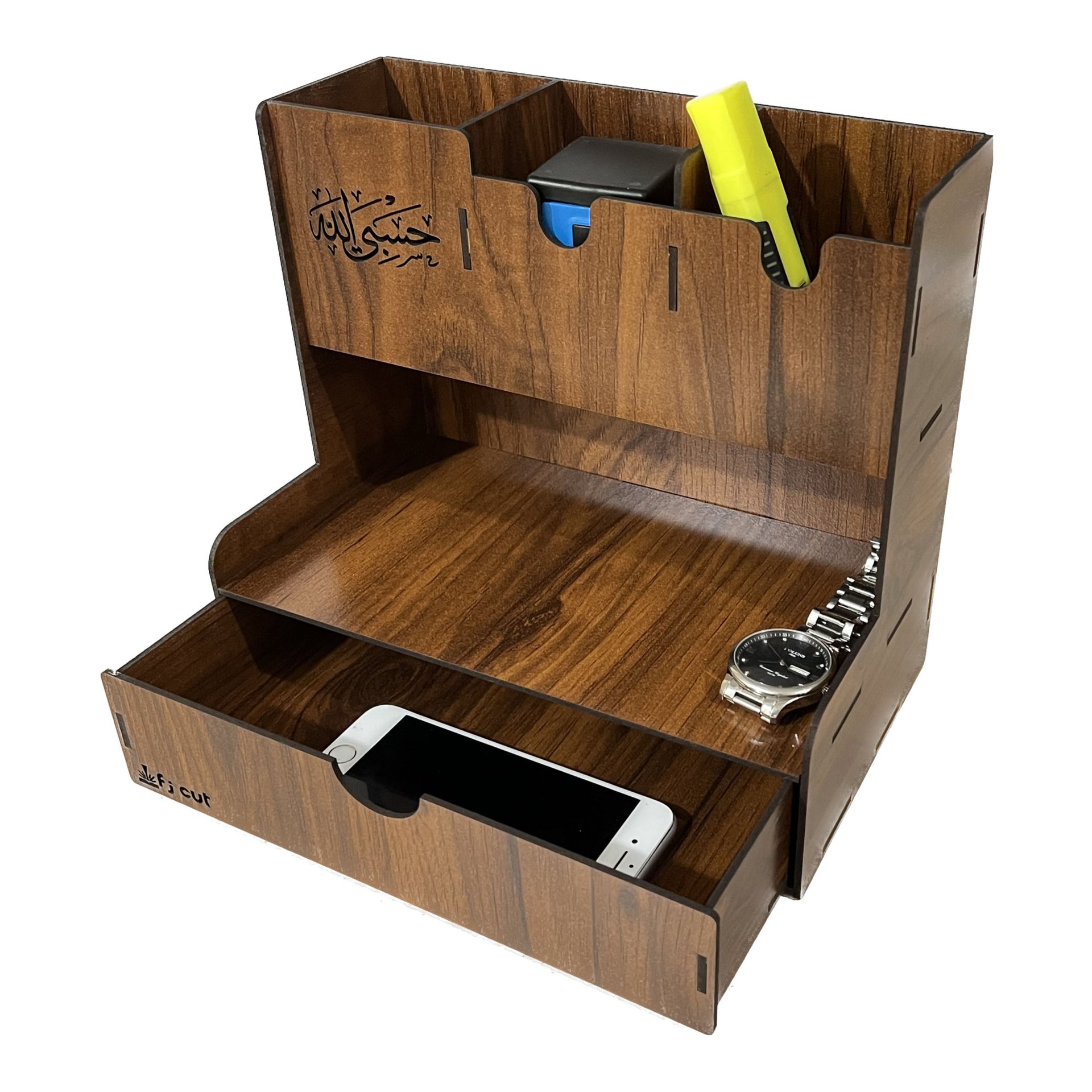 جامدادی چوبی رومیزی طرح حسبی الله مدل کشویی - خرید بی واسطه از کارخانه