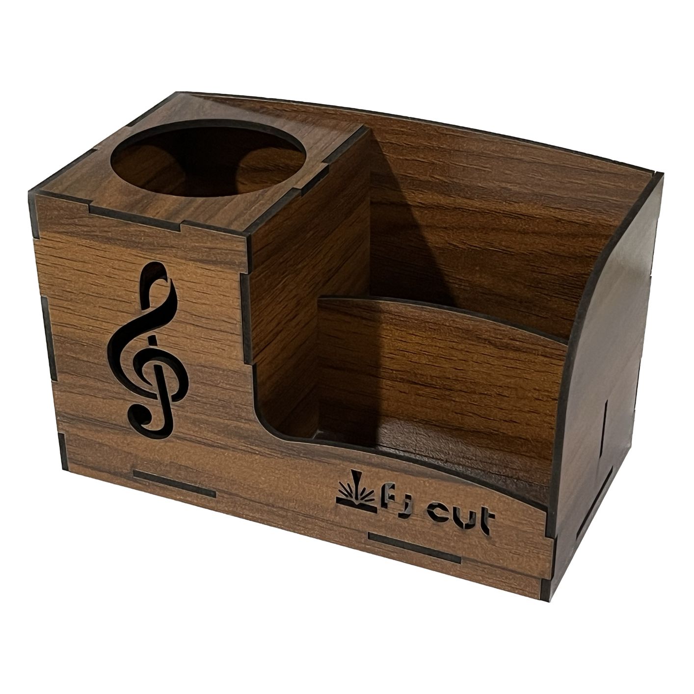 جامدادی چوبی رومیزی طرح موسیقی کلید سل - خرید بی واسطه از تولید کننده