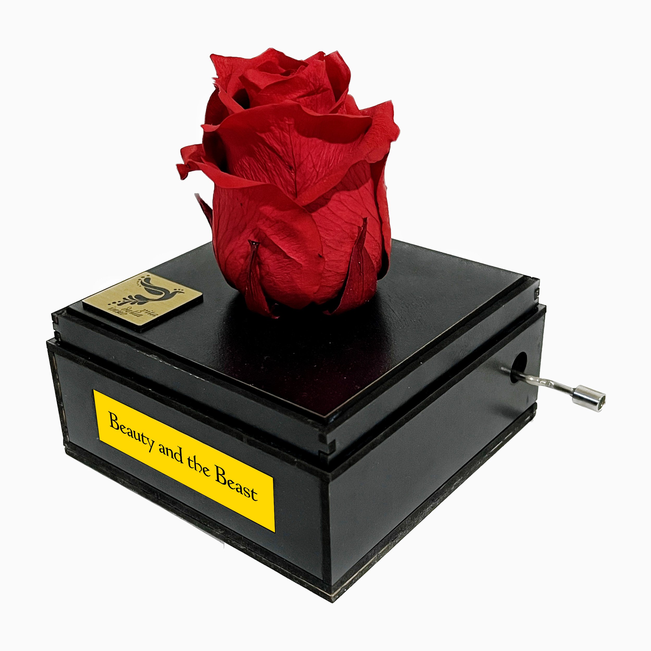 جعبه موزیکال اینو دلا ویتا طرح گل رز جاودان ملودی دیو و دلبر